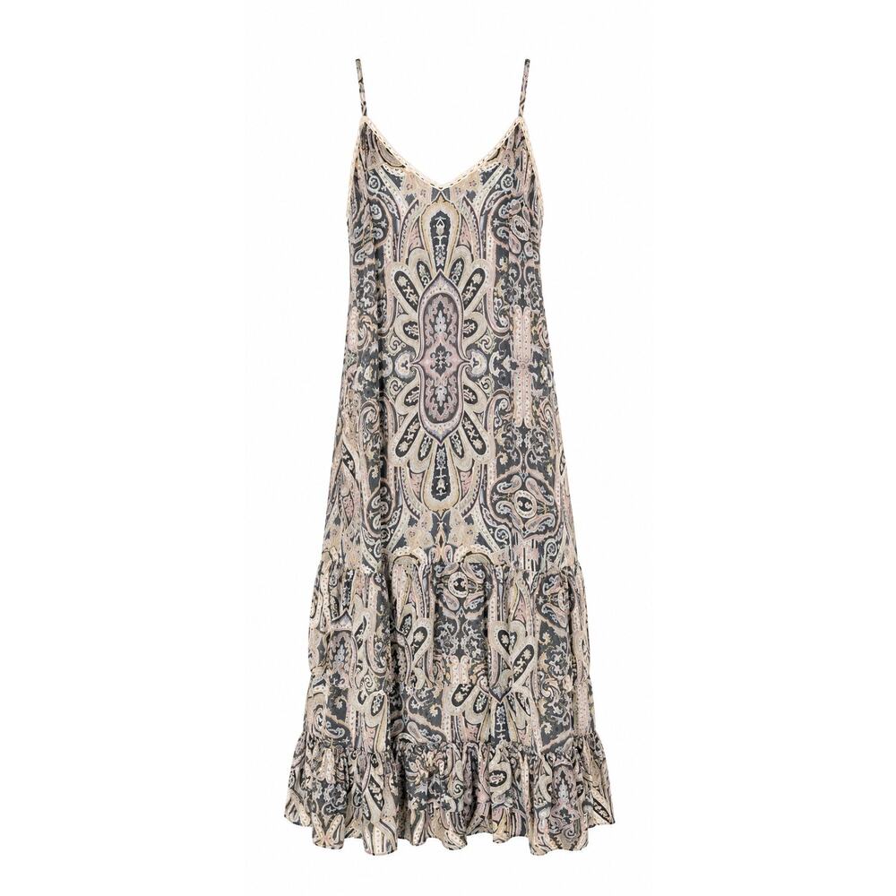 Love Sam Malca Paisley Print Maxi Dress Size Large